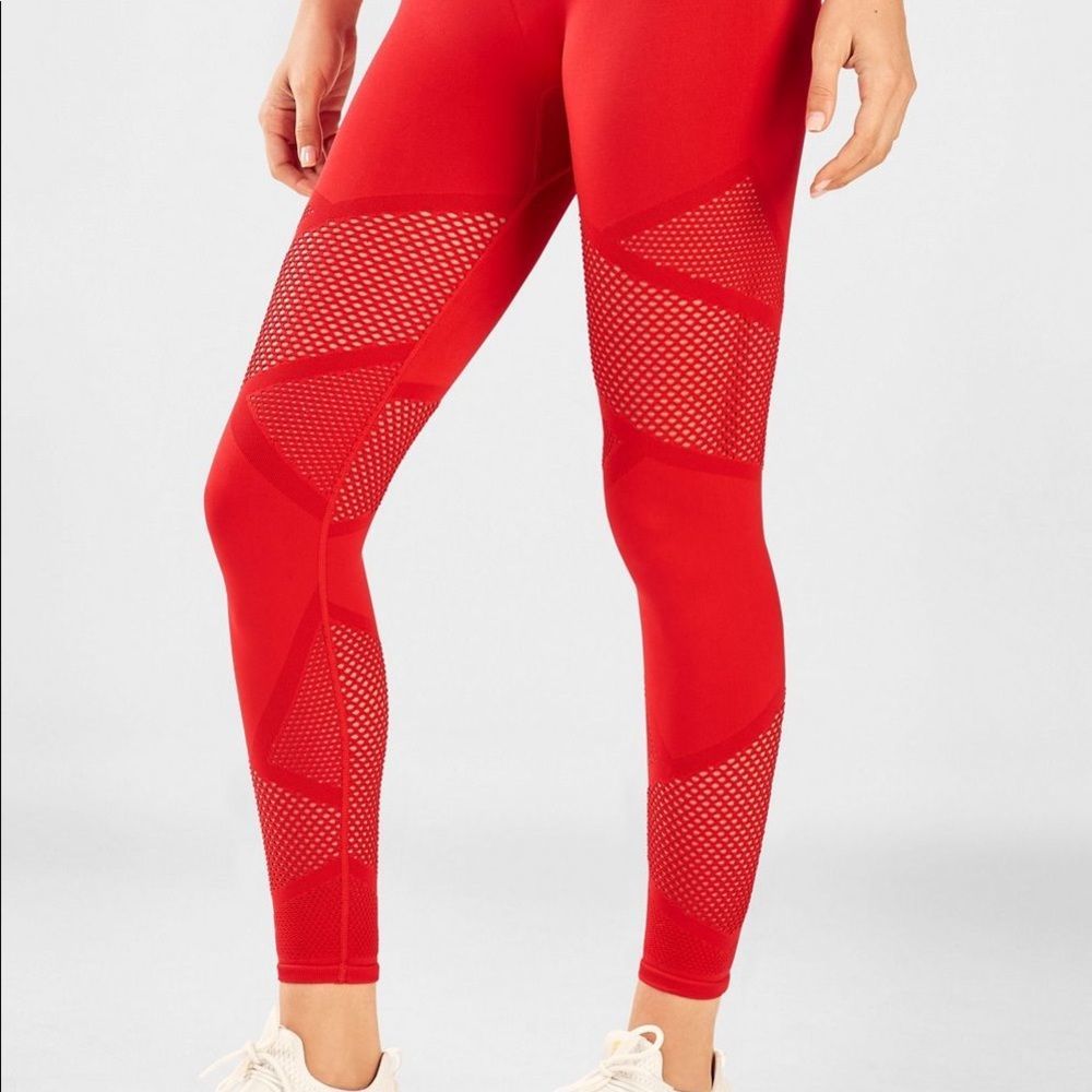 Fabletics Red Mesh Leggings